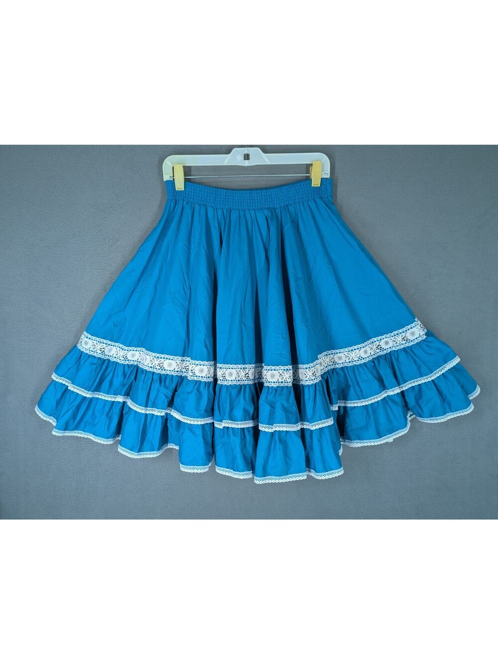 Partners Please! Malco Modes Full Circle Ruffles Layers Square Dance Skirt Blue